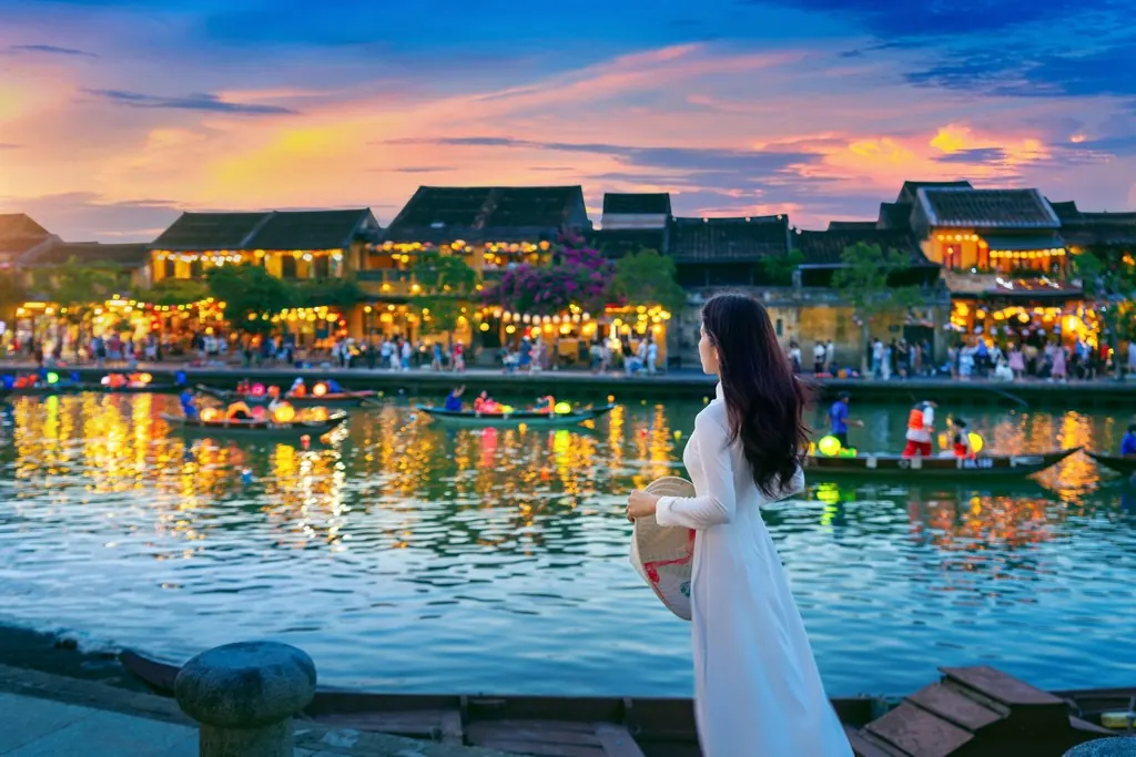 Hoi An’s old town lit up at night