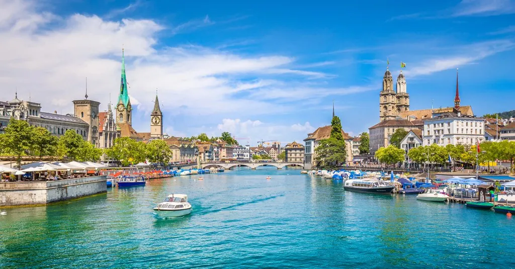The old town of Zurich on the river